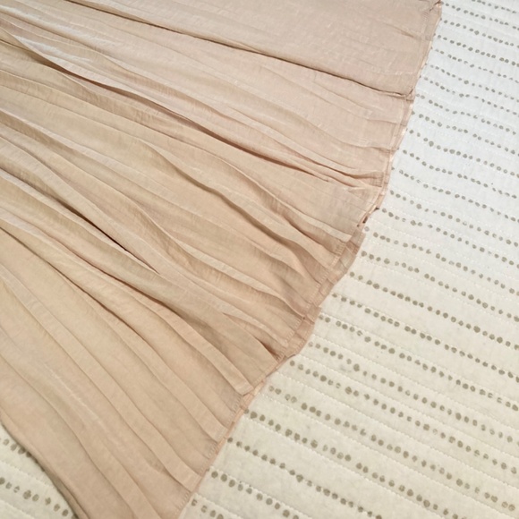 NWT Philosophy Champagne Pink Satiny Soft Pleated Maxi Skirt Sz S - Picture 4 of 8